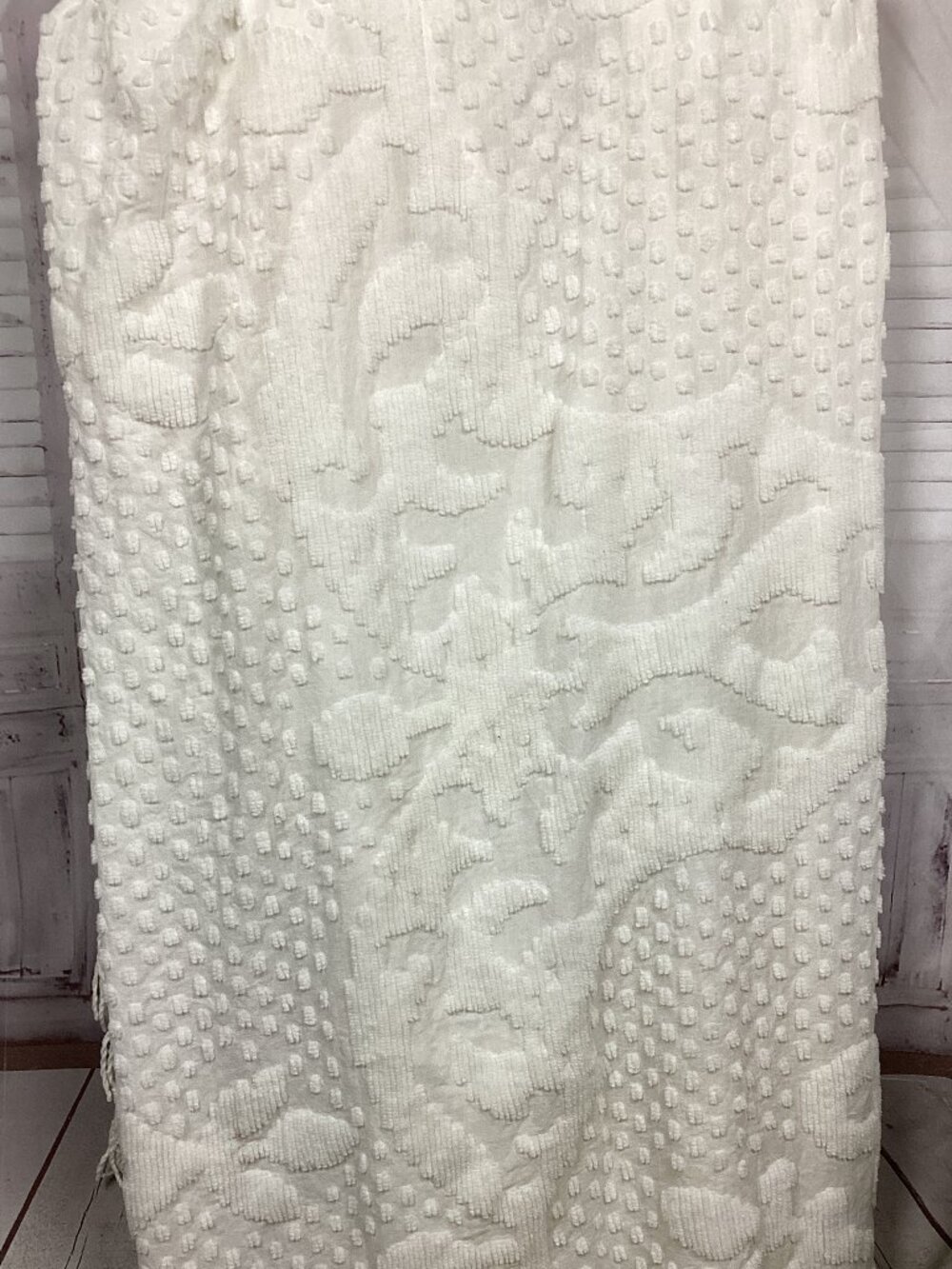 Vintage White Comforter Cover Swiss Dot Fringe